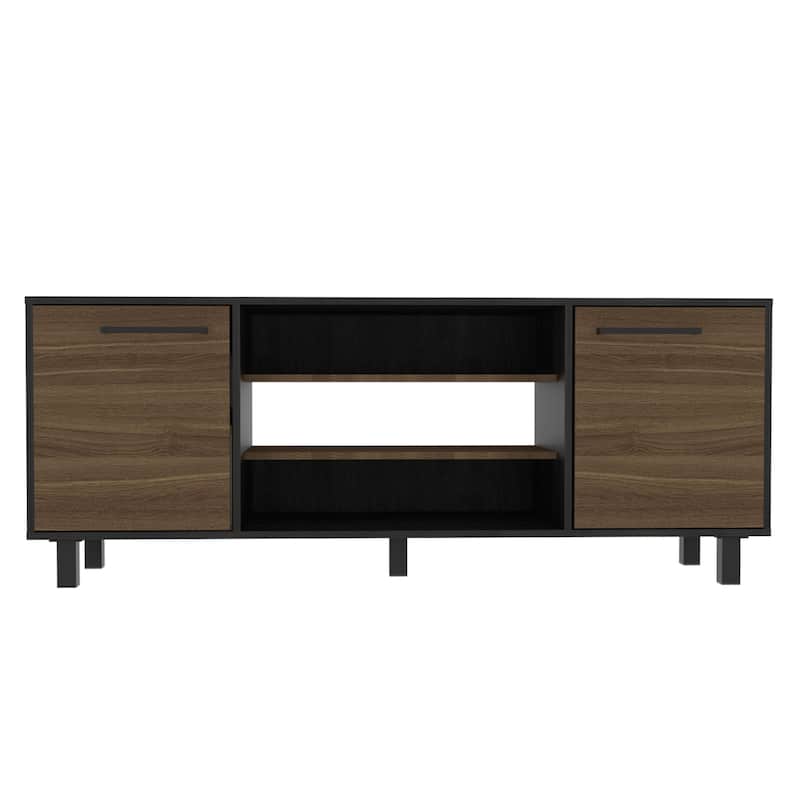 Modern TV Stand with 3 Shelves, 2 for TVs Up to 55", Elegant